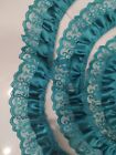 2 YARDS💙🔥 2 in DOUBLE RUFFLED CANDLEWICK LACE TRIM TEAL BLUE TOP QUALITY