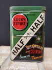 Antique advertising Half and Half collapsible vertical pocket tobacco tin-Empty
