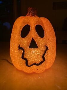 New ListingVtg Seasons Melted Plastic Popcorn Jack O'Lantern Light Up Halloween Pumpkin 10