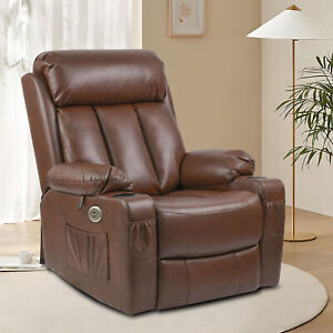Electric Power Lift Massage Chair Recliner Leather Heat Vibration Stretched Seat