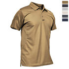 Men's Short Sleeve Tactical Polo Shirts Quick Dry Team Active Work Casual Golf T