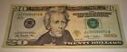 Fancy 20 Dollar Bill Low Serial Number 00004970 Used Note