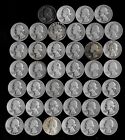ONE ROLL OF WASHINGTON QUARTERS (40 COINS) 90% SILVER 