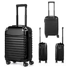 Carry-On 20 Inch Suitcase Airline Approved,Black Hardside Spinner Wheel Luggage