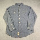 Vintage Polo Ralph Lauren Shirt Large Blue Chambray Button Up Long Sleeve Mens