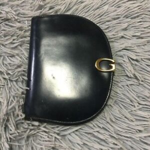 GUCCI Vintage Leather Bi-fold Compact Wallet Black Auth 529