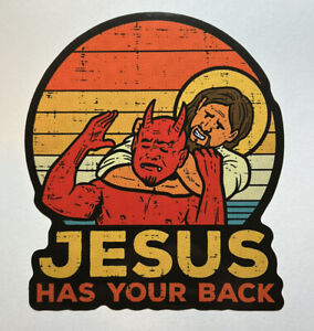 Jesus Has Your Back Jiujitsu Martial Arts Christian 4 Inch Vinyl Sticker