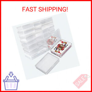 Playing Card Deck Box, 16 pcs Plastic Empty Trading Card Case Holder, 3.8 x 2.7