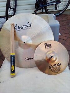 Sabian splash cymbal and stick combo