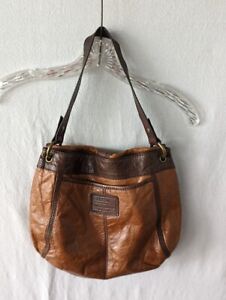 Women's Fossil Brown Leather Long Live Vintage 1954 Shoulder Bag