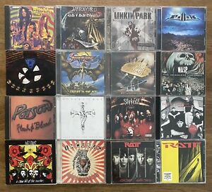 Lot Of 16 Metal Hard Rock CD’s used, Incubus, Ratt, Wasp, Pillar, Slipknot, Etc.
