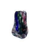 Vintage Hand Blown Art Glass Bud Vase - Multi Colored 3 3/4 “ Signed By Artist