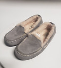 Ugg Women's Slippers Size 7 Ansley Suede Moccasin Light Gray 1106878