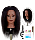 100% Human Hair Mannequin Head Hairdresser Manikin Training Cosmetology Doll