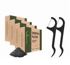 Charcoal Dental Floss Picks - Biodegradable, Gentle on Gums 4packs (200 units)