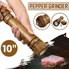 10'' Salt Pepper Grinder Seasoning Mill Wooden Handheld Cooking Kitchen US