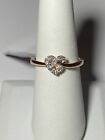 14KRG over .925 Sterling Silver .20ctw Genuine Diamond Love Knot Ring SZ 8 