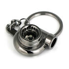 Gunmetal Spinning Turbo Keychain Automotive Part Car Gift Key Chain Ring