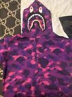 bape color camo shark full zip hoodie Purple Size XL