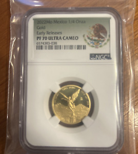 2022 Mexico 1/4 oz Gold Libertad PF-70 NGC (ER, Coat of Arms)