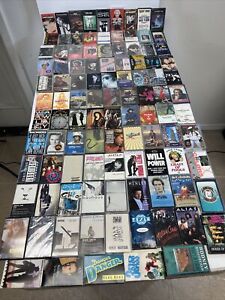 Lot of 100 Music Cassette Tape Singles  -Rock, Jazz, R&B, Country,  1980's,