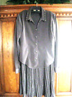 Vintage 2 Pc New Frontier Button Up Western Blouse & Skirt W/Studs Sz M USA