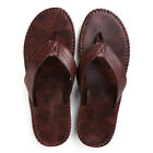 Aerusi Men's Leather Thong Flip Flops Summer Beach Casual Sandals Slippers 9-10