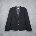 Talbots Blazer Womens 10 Black Italian Fabric Two Button Suit Jacket Business