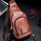 Men's Sling Backpack Genuine Leather Chest bag Crossbody Bag Shoulder Bag New S