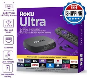 Roku Ultra - 4K/HDR/Dolby streaming Voice Remote Pro with Rechargeable Battery