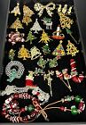 VINTAGE - NOW CHRISTMAS TREE  BROOCH PIN LOT