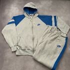 Vintage 80s Full Nike Sweatsuit Size XL Blue Gray Sweatpants Full Zip Track Suit