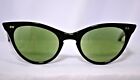 vintage 50s 60s retro cat eye green lenses 46/22 awesome display rockabilly