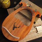 Vintage 16 Strings Lyre Harp Metal Steel Strings Solid Mahogany Wood Instrument