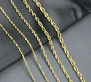 Stainless Steel Twisted Rope Chain Gold Plated Necklace Men Women