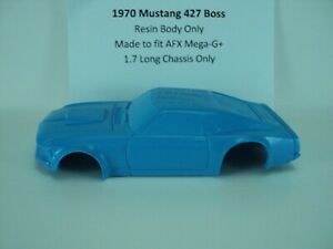 HO Slot Car Resin Body 1970 Mustang Boss Sky Blue AFX TOMY Mega-G+ 1.7