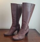 Naturalizer Knee High Chunky Heel Brown Leather Boots Womens Size 6.5