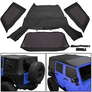 For 07-18 Jeep Wrangler 4 Dr Unlimited Replacement Blk Soft Top W/ Tinted Window (For: More than one vehicle)