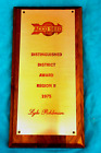 ACCO SEED Distinguished District Award 1975 Wooden Wall Plaque advertising