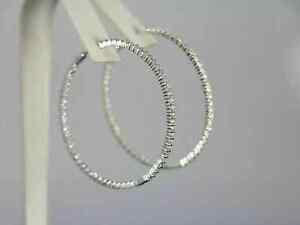 Beautiful 1.90 Ct White Round Cut Diamond Hoop Earrings In 925 Silver! Certified