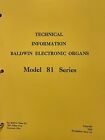 Baldwin Organ Service Manuals Model 81 and 81R SERIES