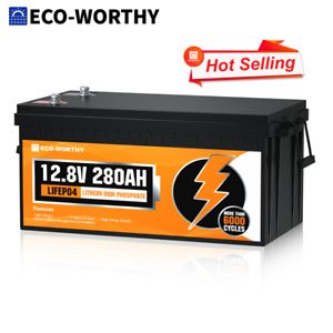 ECO-WORTHY 3584Wh 12V 280Ah 300Ah LiFePO4 Lithium Battery 6000+ Cycle For RV