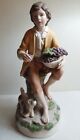 Homco Porcelain Figurine *Boy Holding Grapes * #1408 7.5