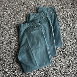 Dickies Pants Men’s 38x30 Green Occupational Wear Flat Front Lot Of 3 Workwear