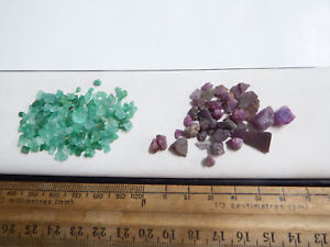 47ct afghan ruby & 25.75ct rough panjshir emerald gemstone crystal lot