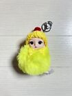 Cute Plush Baby Doll Keychain Purse Backpack Bright Yellow With Bow