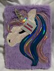Cute Fuzzy Purple Unicorn Journal 78 Pages ￼8 X 5.5 In.
