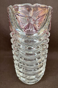 New ListingLead Crystal German Vase, Pink Flowers
