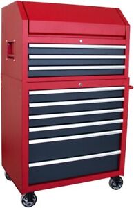 36 in. W x 24.5 in.D Rolling Tool Chests and Cabinets Combo, 9-Drawer Garage Set