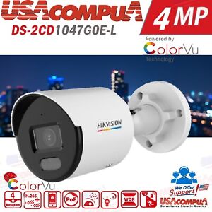 Hikvision DS-2CD1047G0-L 4MP ColorVu Security IP Camera Full Color POE ORIGINAL